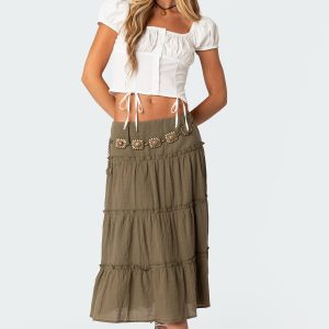 Melinda Tiered Midi Skirt
