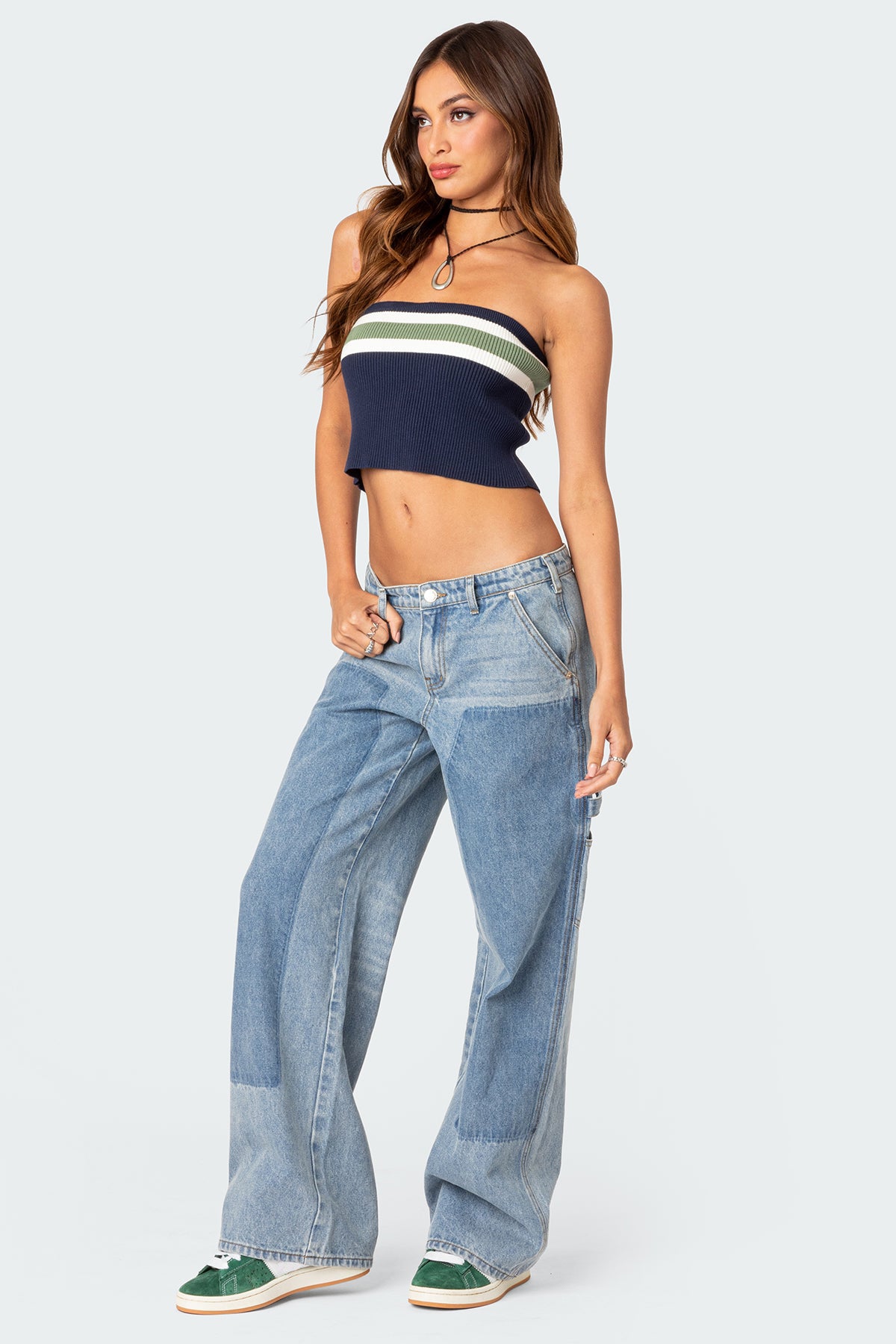 Faded Wash Low Rise Carpenter Jeans - Image 5