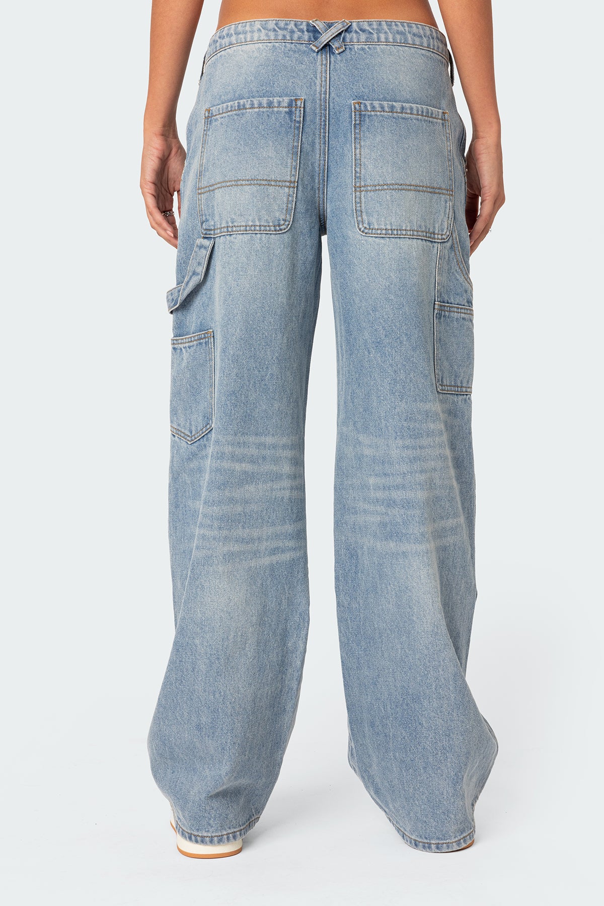 Faded Wash Low Rise Carpenter Jeans - Image 4