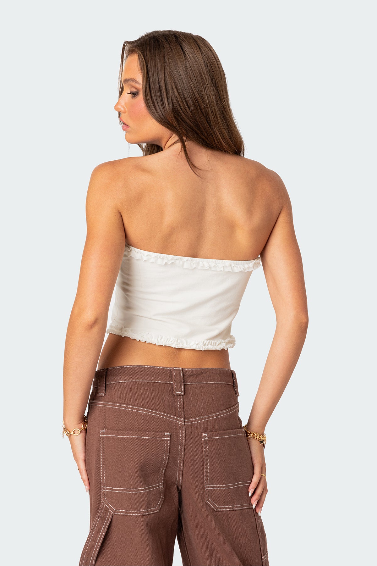 Ruffled Hem Tube Top - Image 4