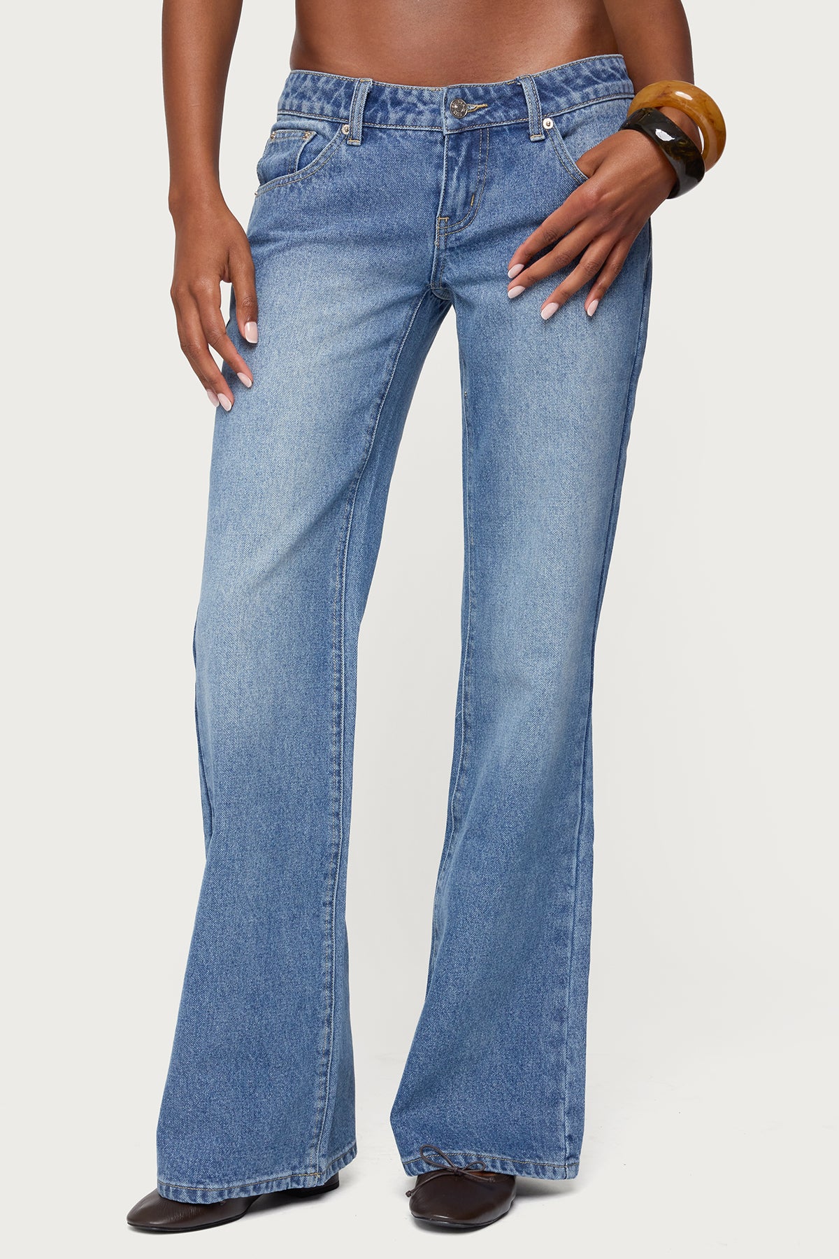Kiarah Low Rise Flared Jeans - Image 2