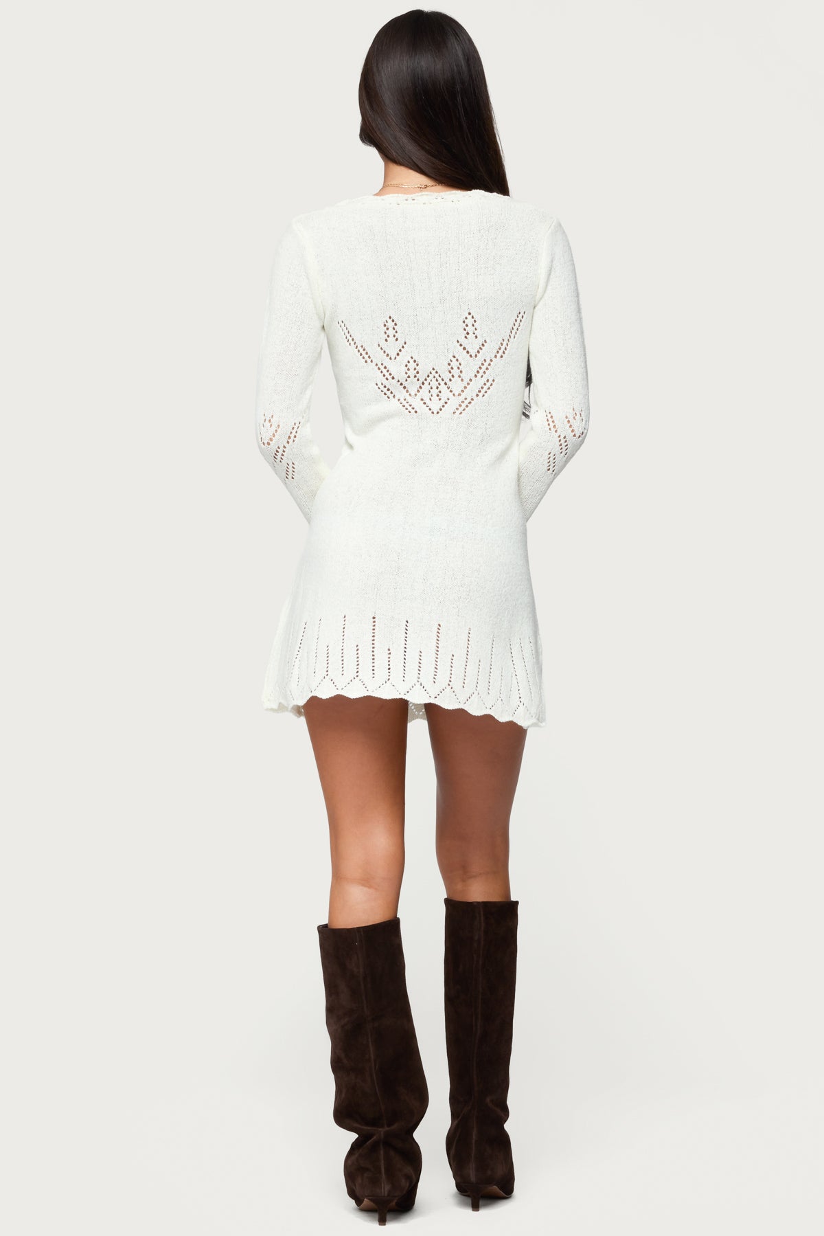 Shaia Pointelle Knit Mini Dress - Image 4
