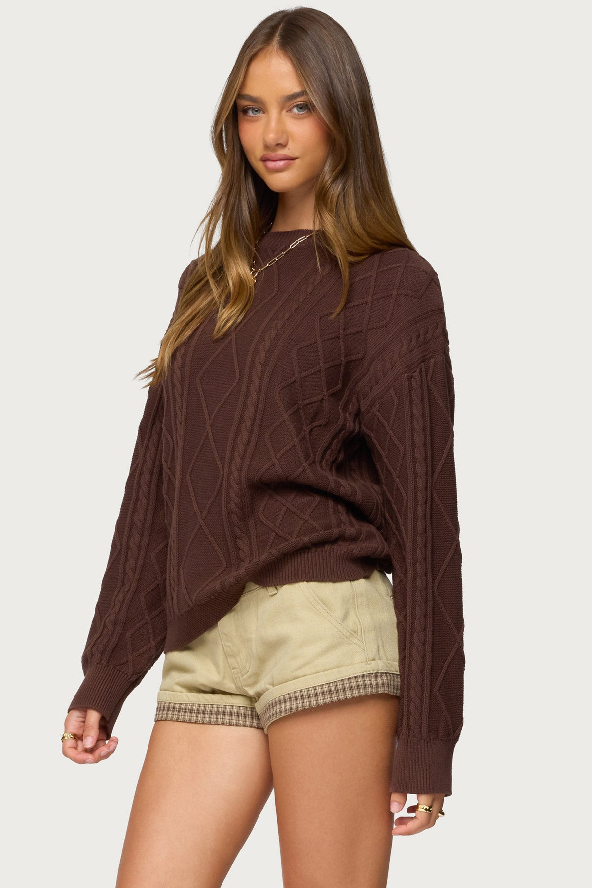 Jessy Cable Knit Oversized Sweater - Image 3