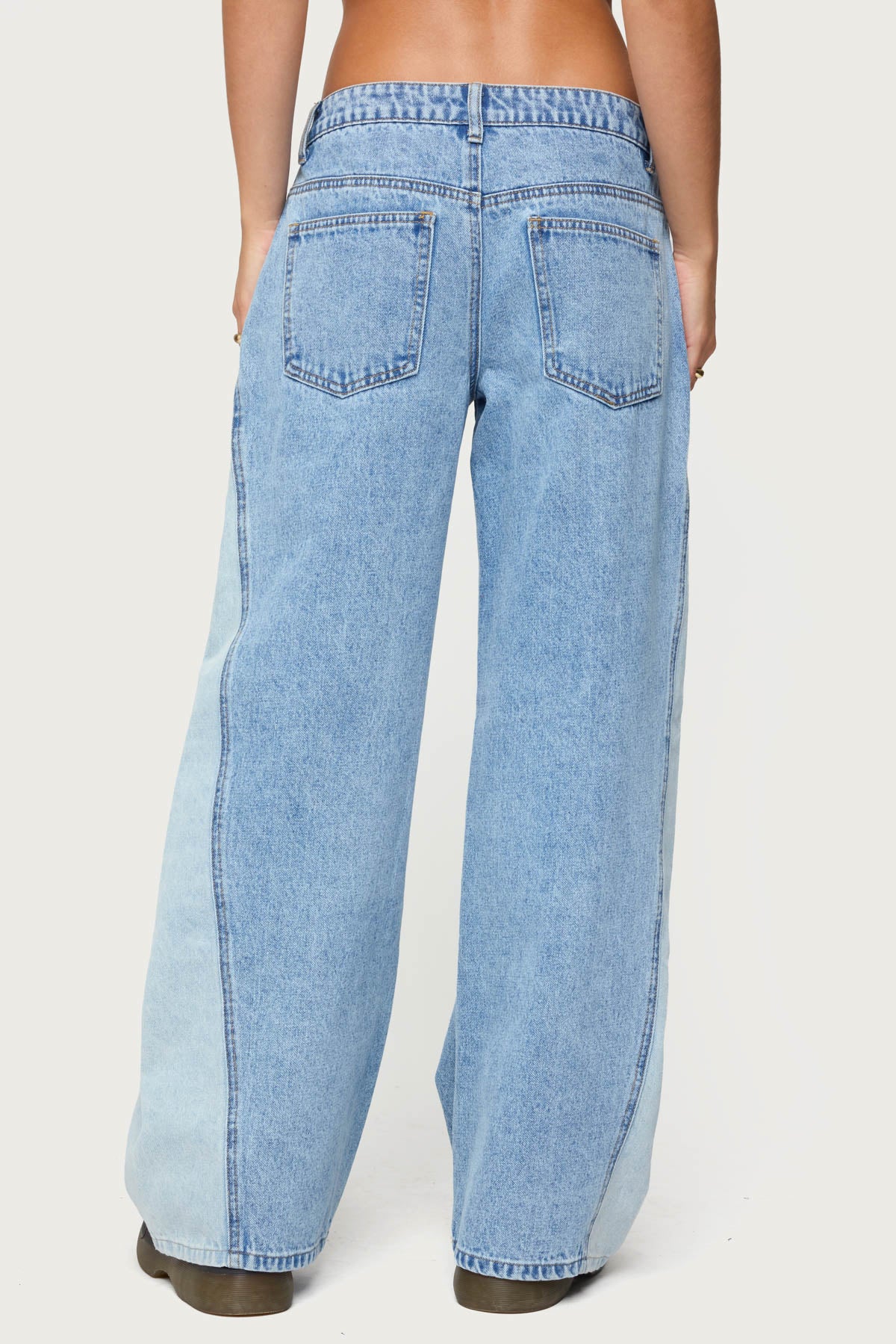 Genna Contrast Panel Low Rise Jeans - Image 5