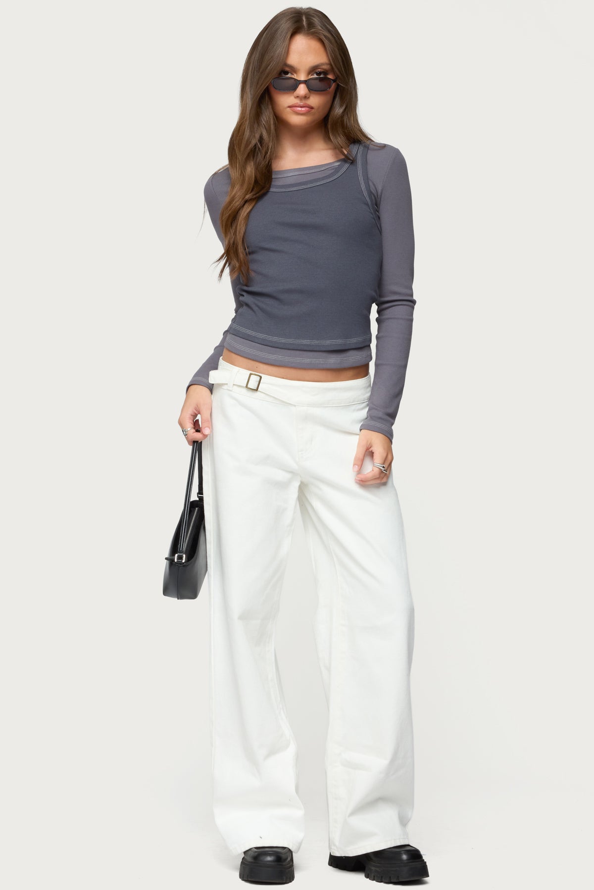 Zane Contrast Layered Long Sleeve Top - Image 2
