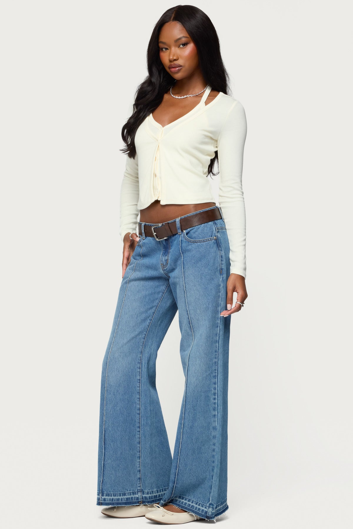 Cardigan & Halter Two Piece Knit Top - Image 4