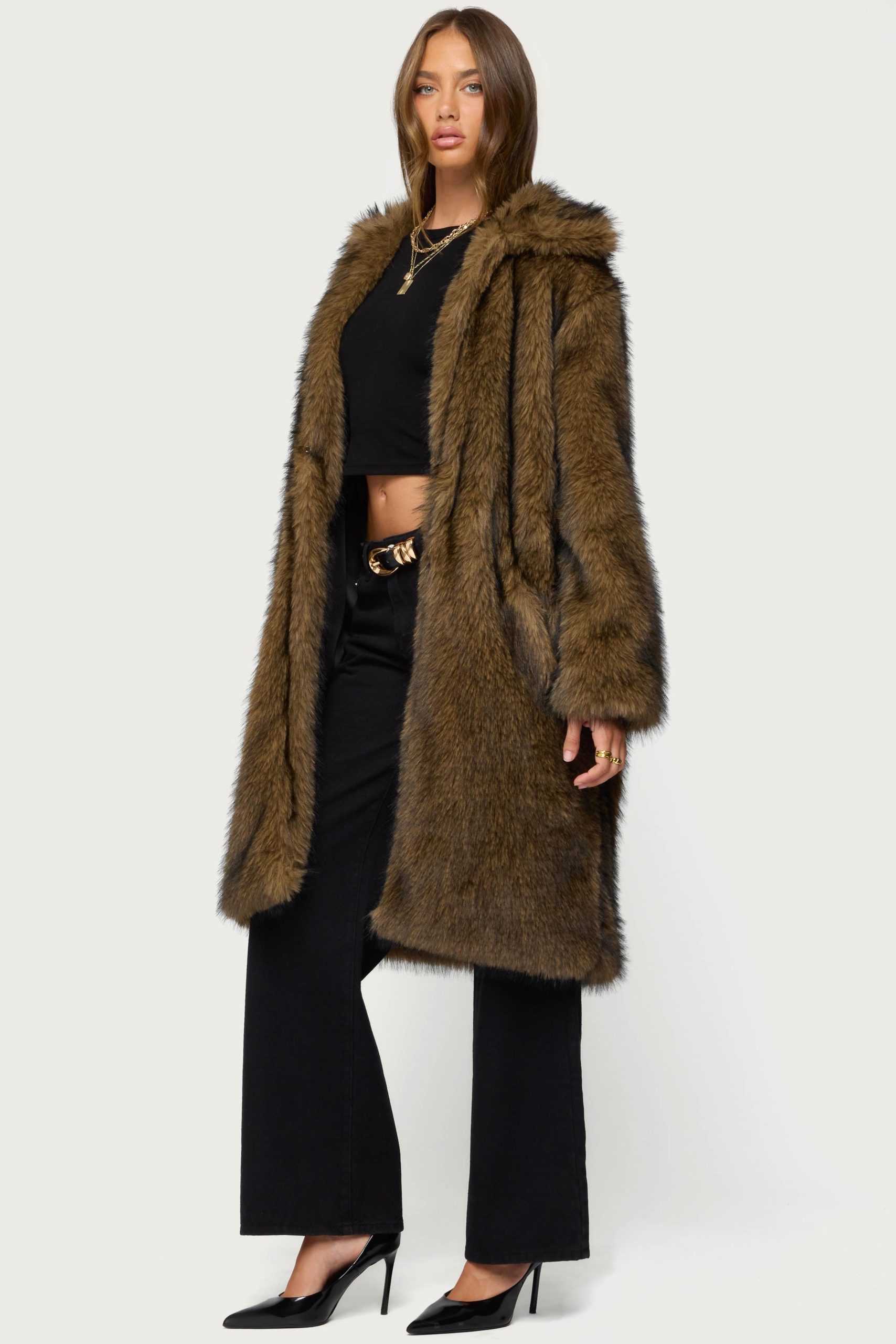 Saphira Oversized Faux Fur Maxi Coat - Image 3