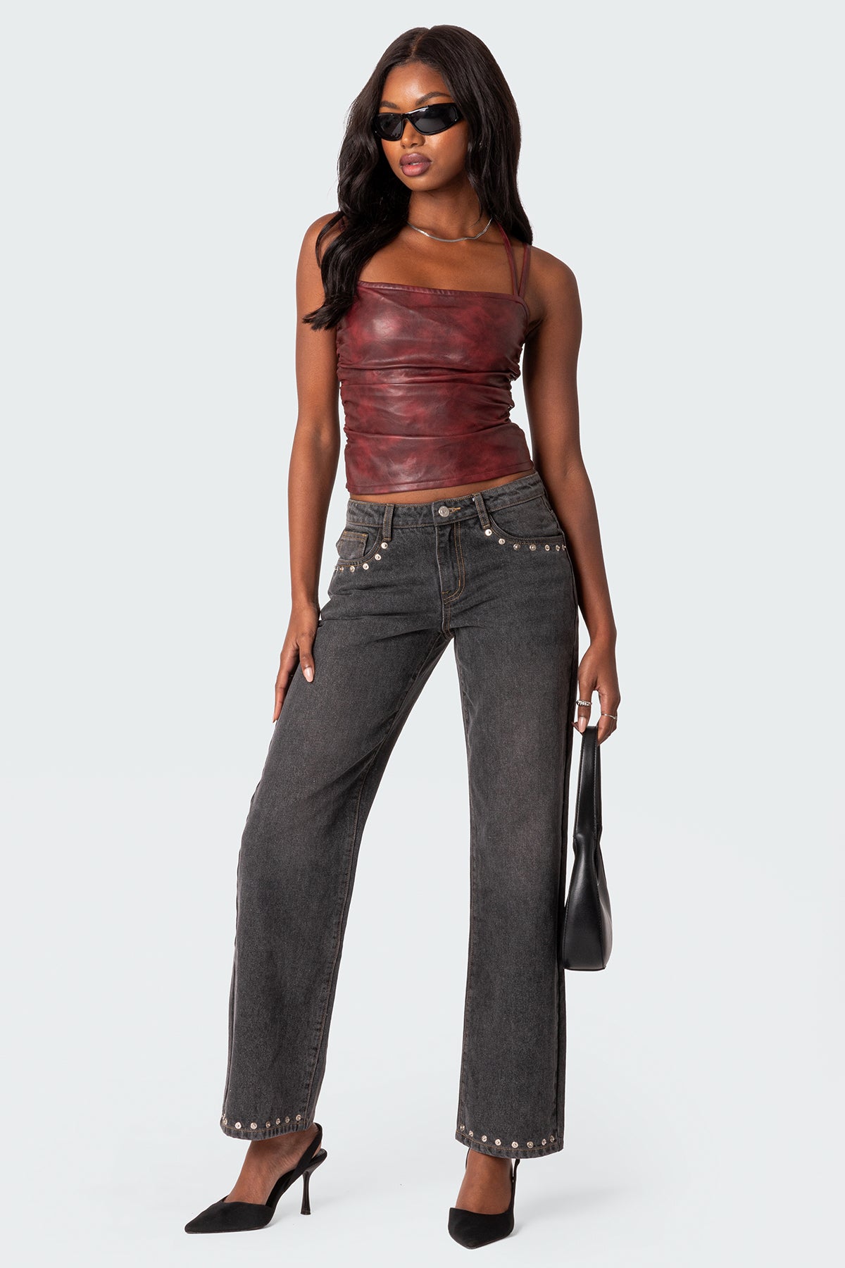 Haze Strappy Faux Leather Top - Image 2