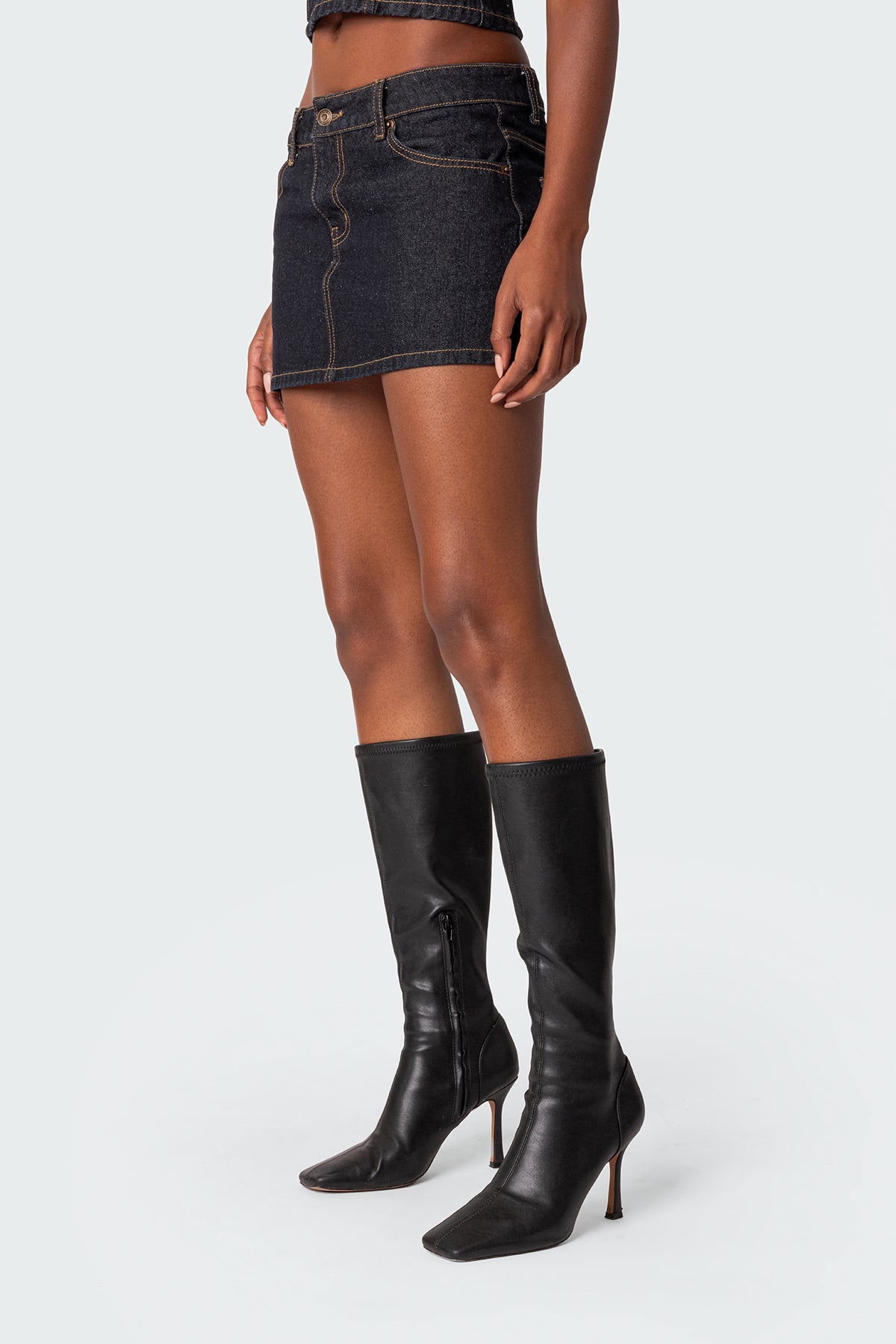 Foster Washed Denim Mini Skirt - Image 3