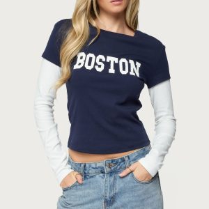 Boston Layered Long Sleeve T Shirt