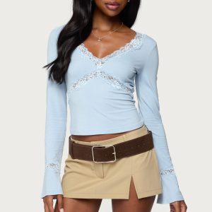 Mathilda Lacey Bell Sleeve Top