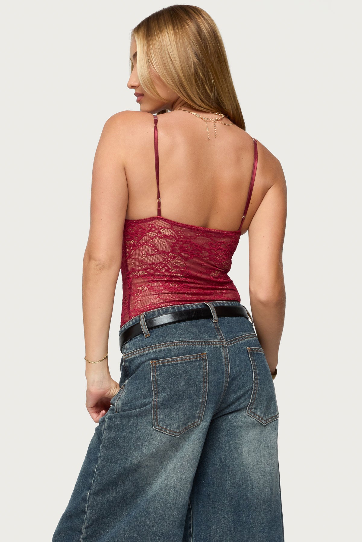 Nolyn Sheer Lace V Neck Bodysuit - Image 5