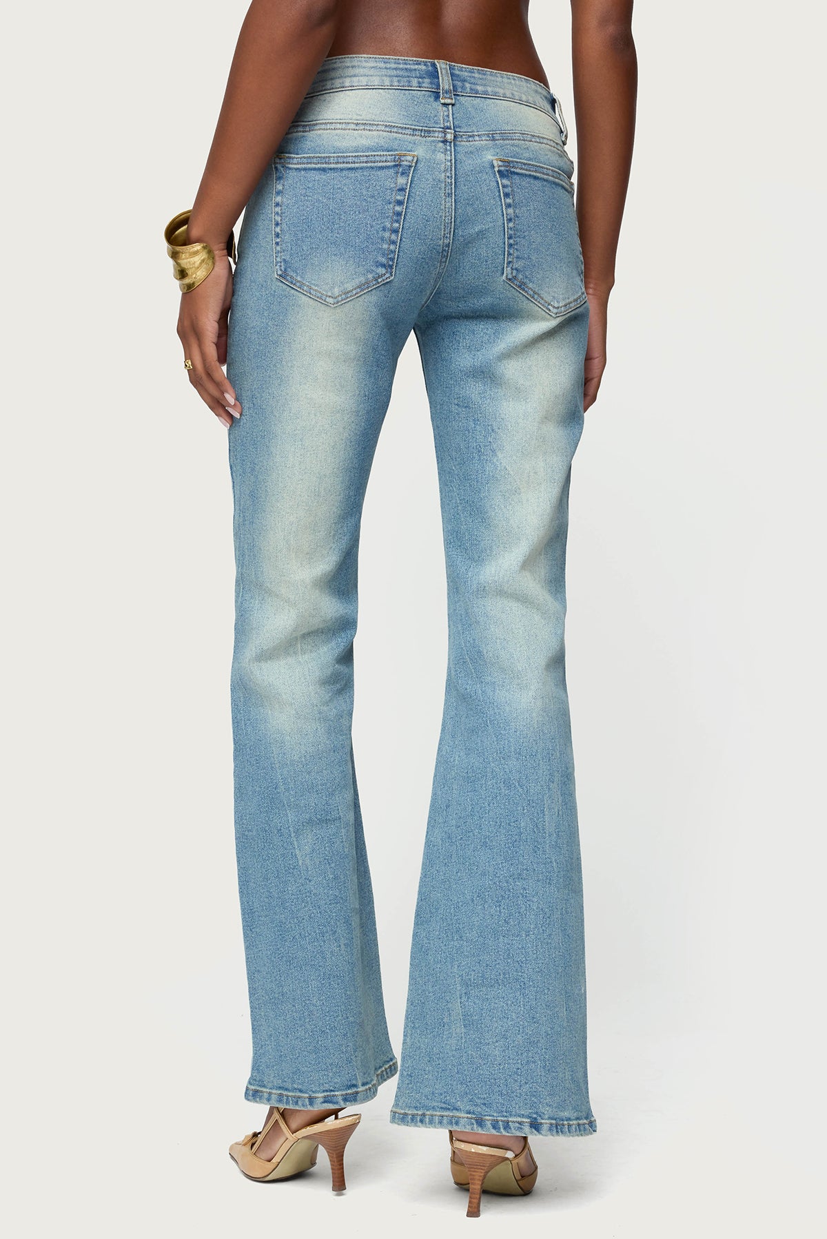 Jenni Washed Low Rise Flared Jeans - Image 4