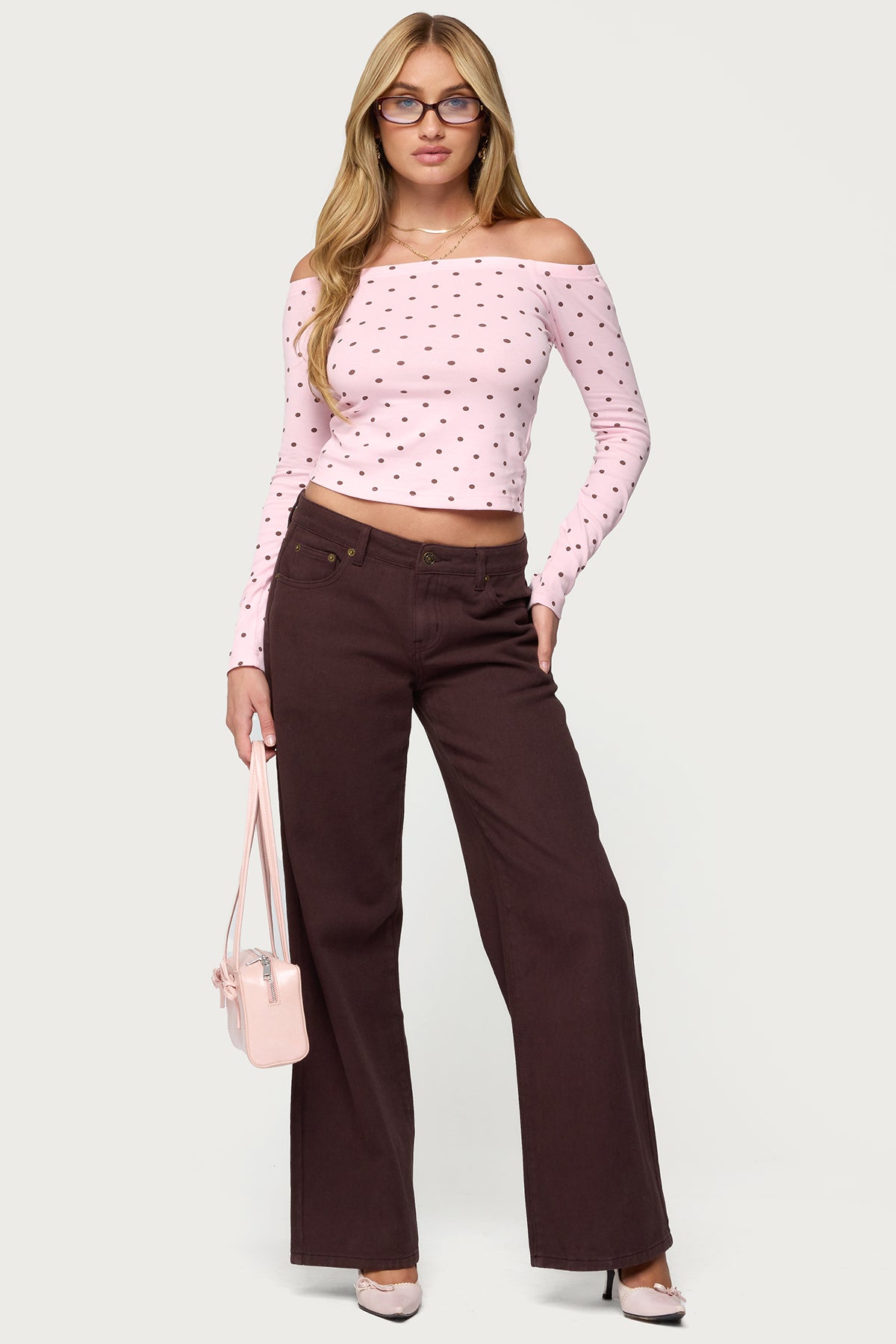 Leandra Off Shoulder Polka Dot Top - Image 2