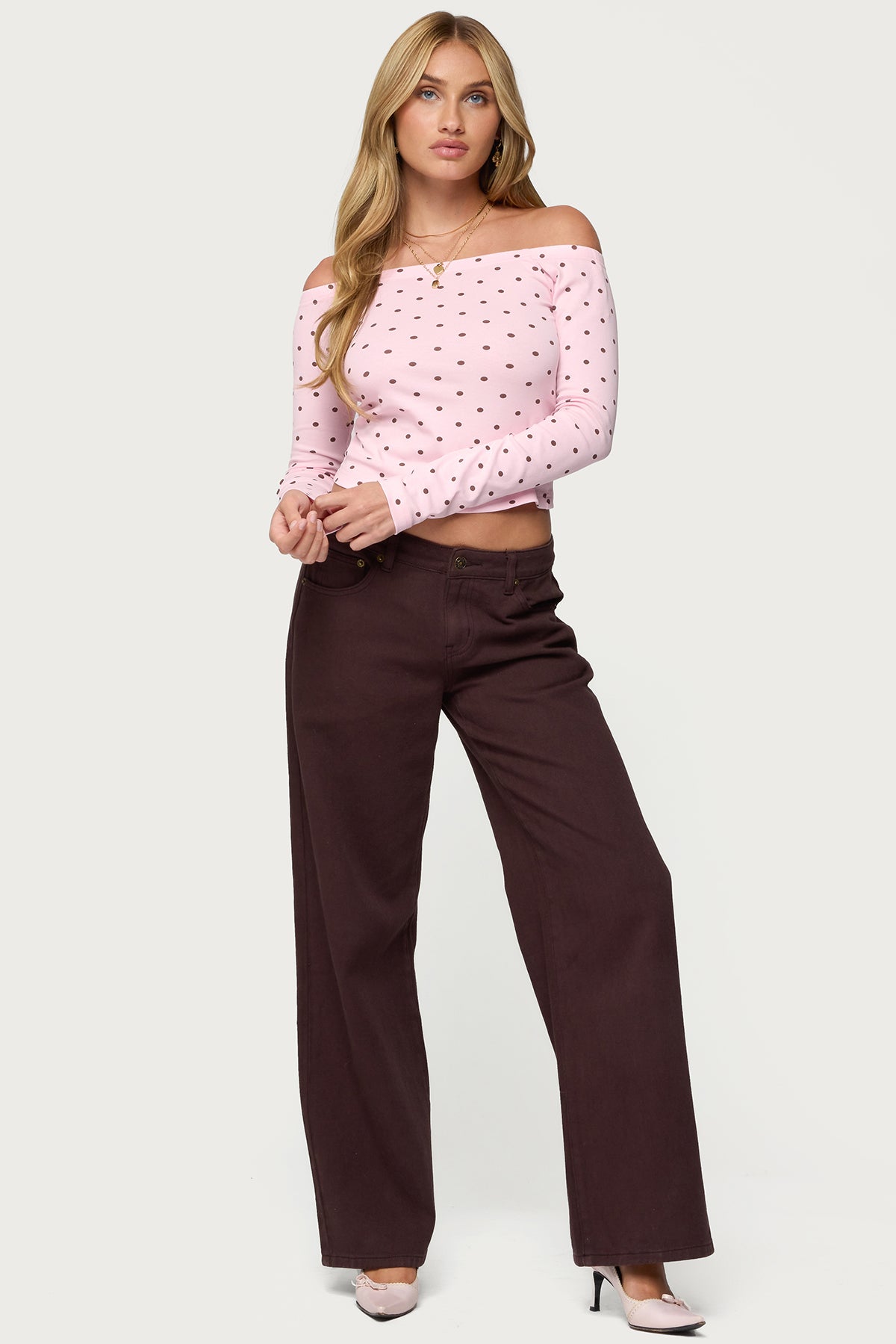 Leandra Off Shoulder Polka Dot Top - Image 5