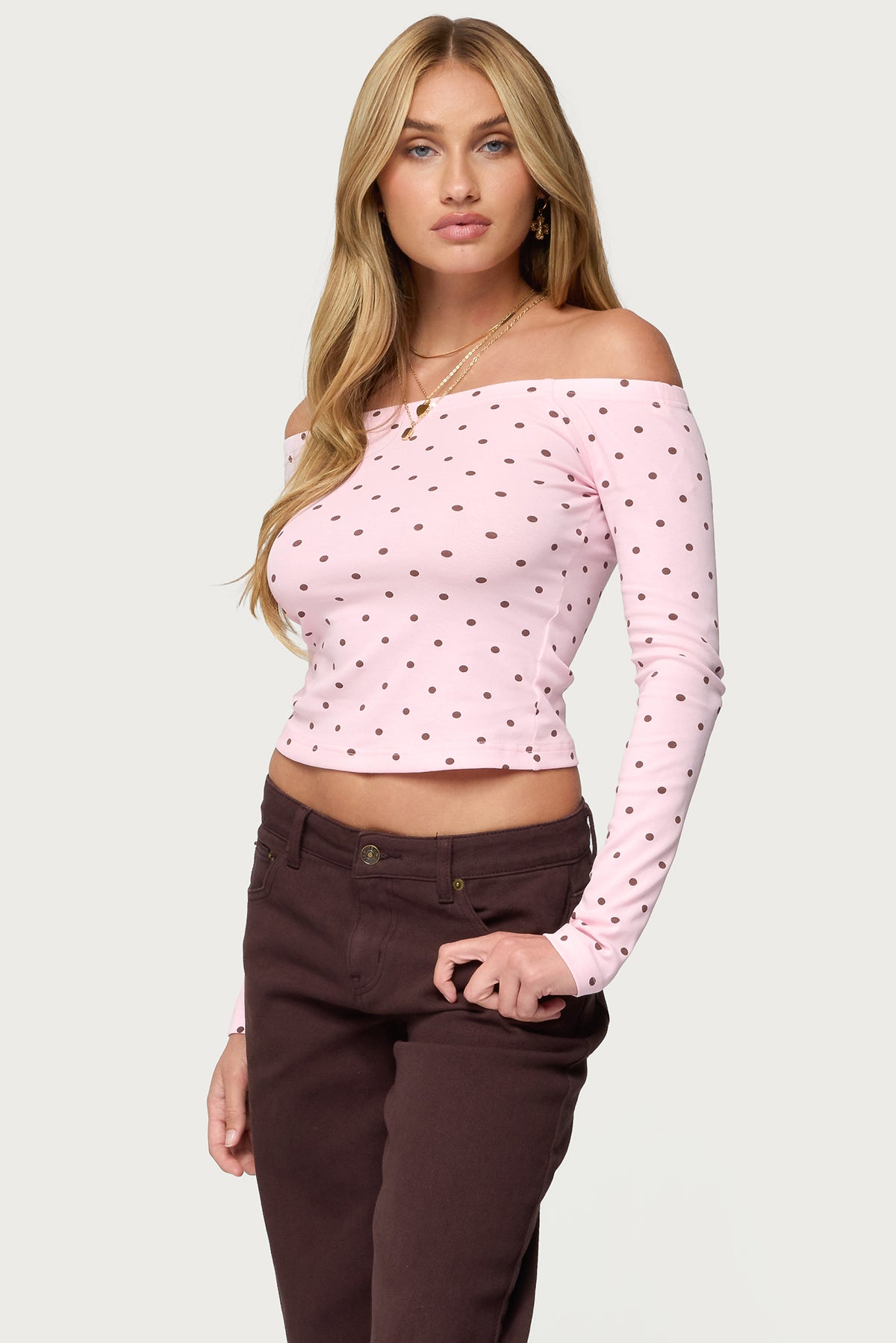 Leandra Off Shoulder Polka Dot Top - Image 3