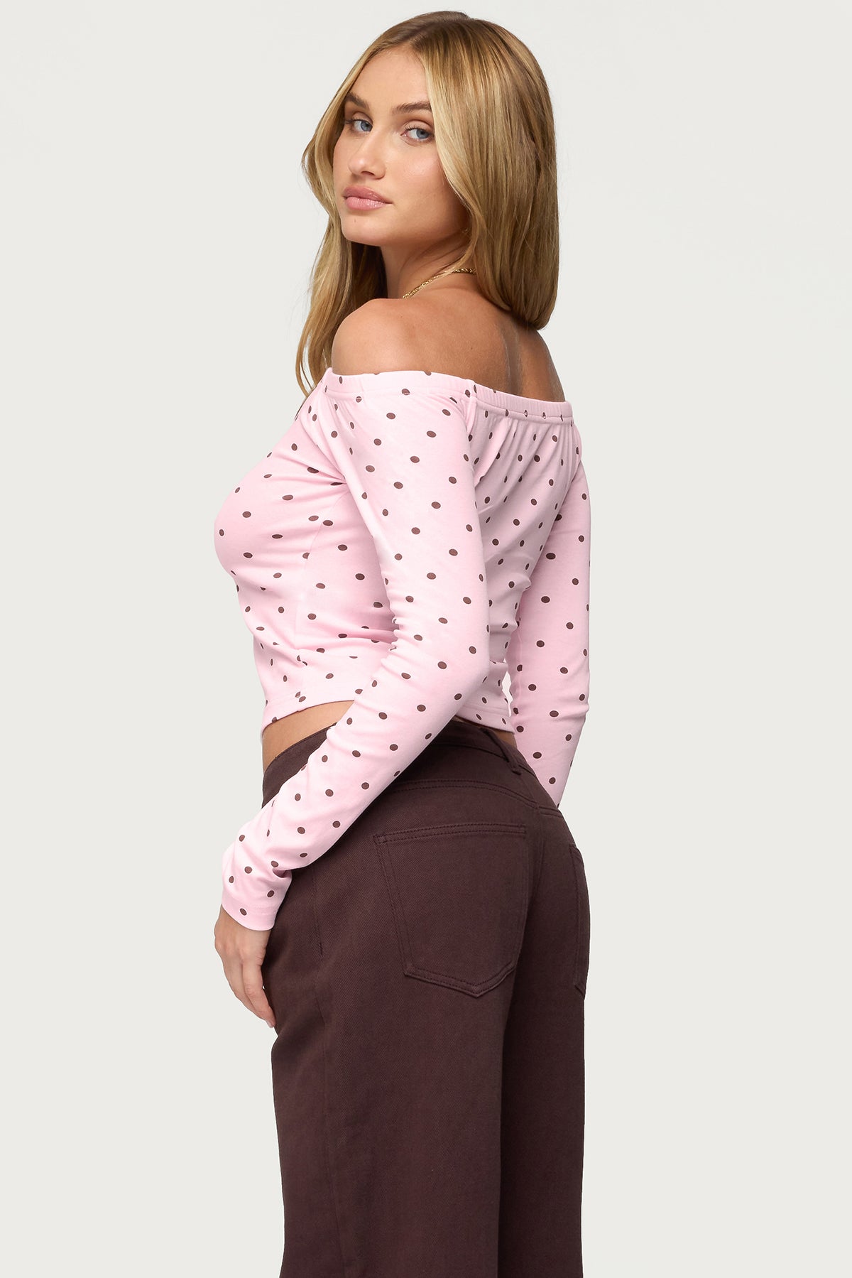 Leandra Off Shoulder Polka Dot Top - Image 4