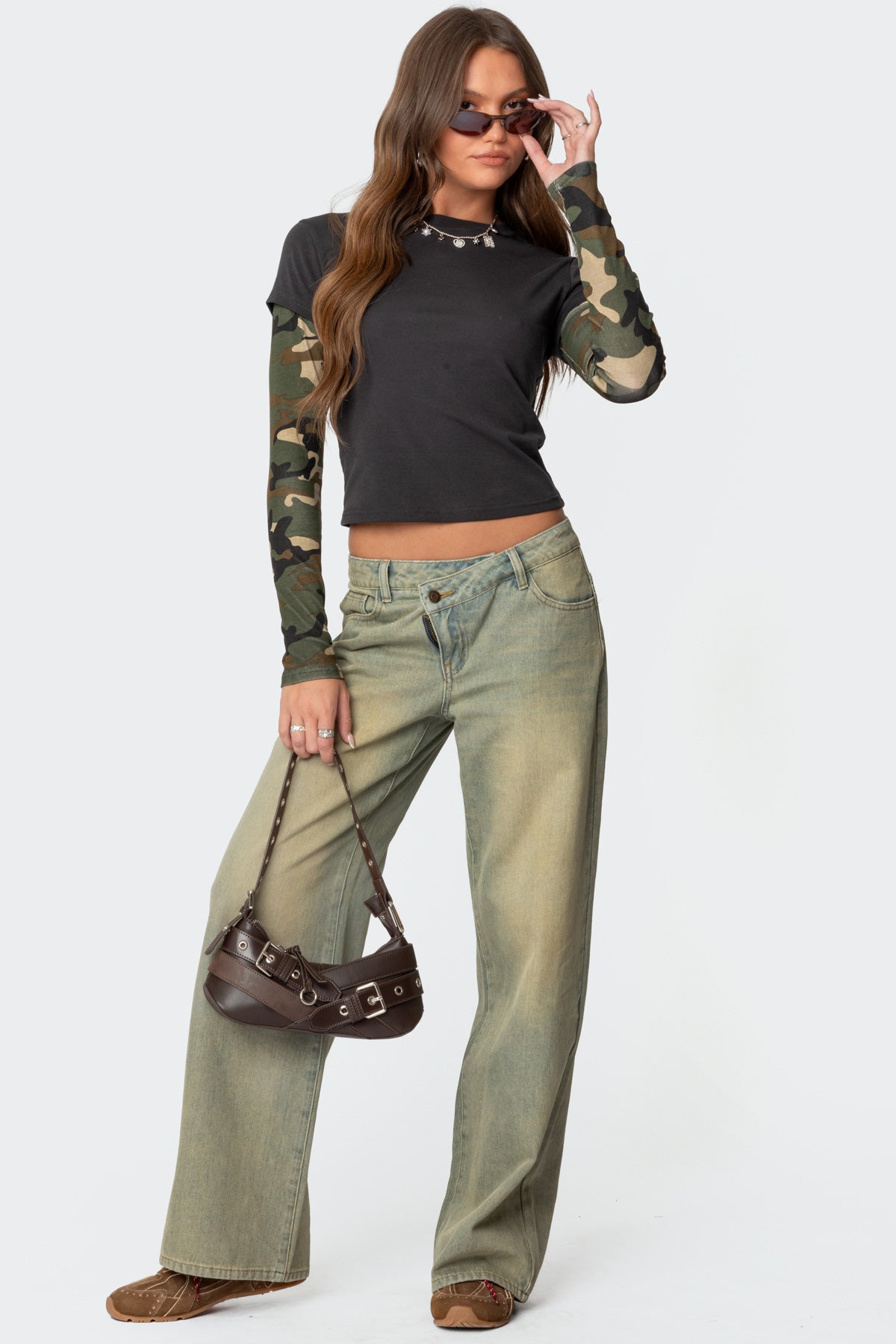 Camo Layered Long Sleeve T Shirt - Image 2