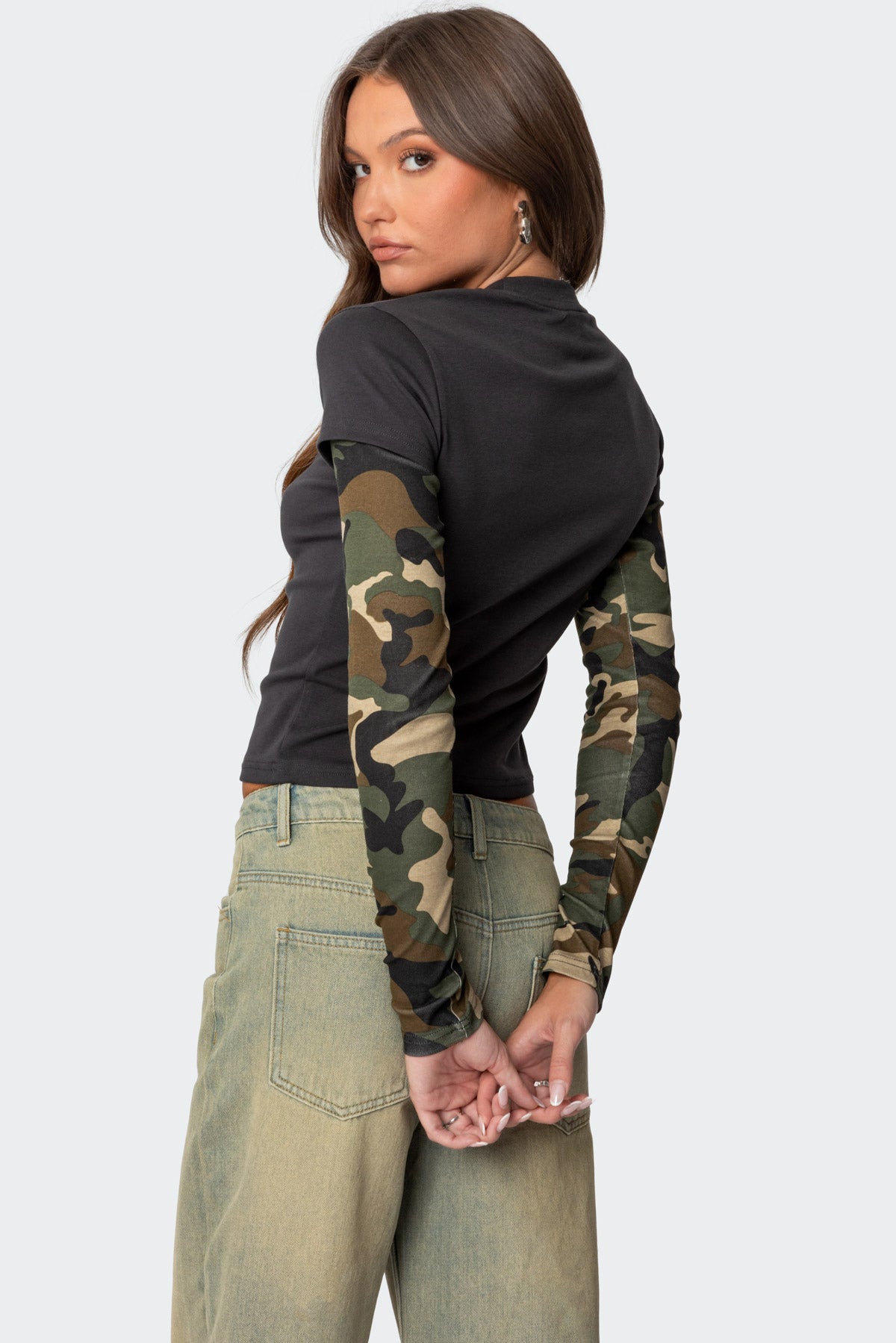 Camo Layered Long Sleeve T Shirt - Image 5