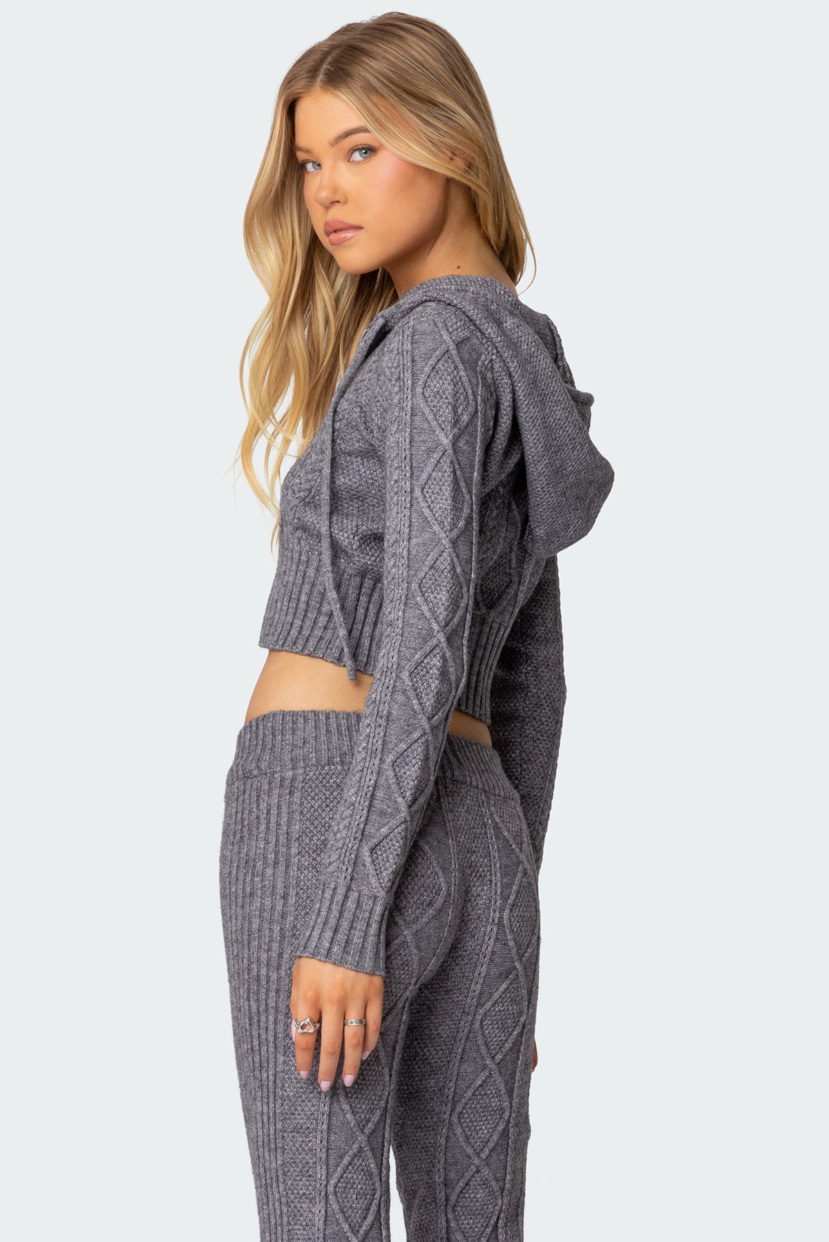 Ray Cable Knit Hooded Cardigan - Image 4