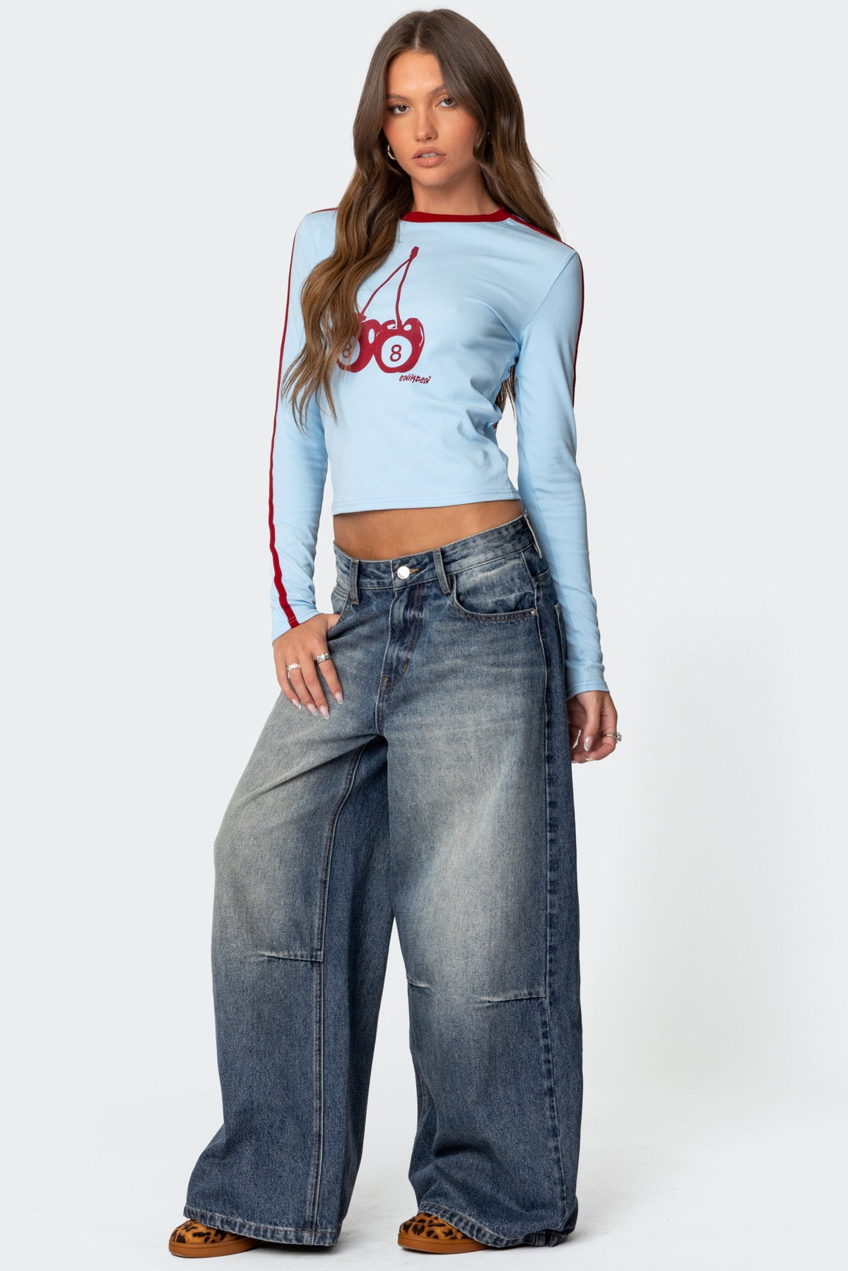 Skater Girl Washed Low Rise Jeans - Image 3