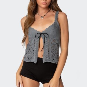 Josepha Knit Split Front Top