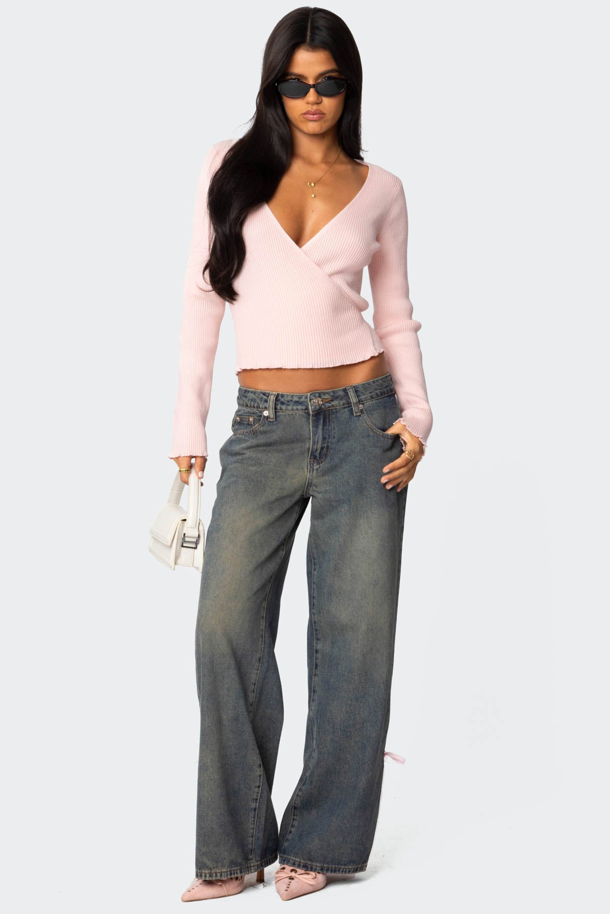 Paden Ribbed Knit Wrap Top - Image 2