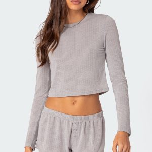 Homey Pointelle Long Sleeve T Shirt