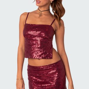 Cosmo Open Back Sequin Top