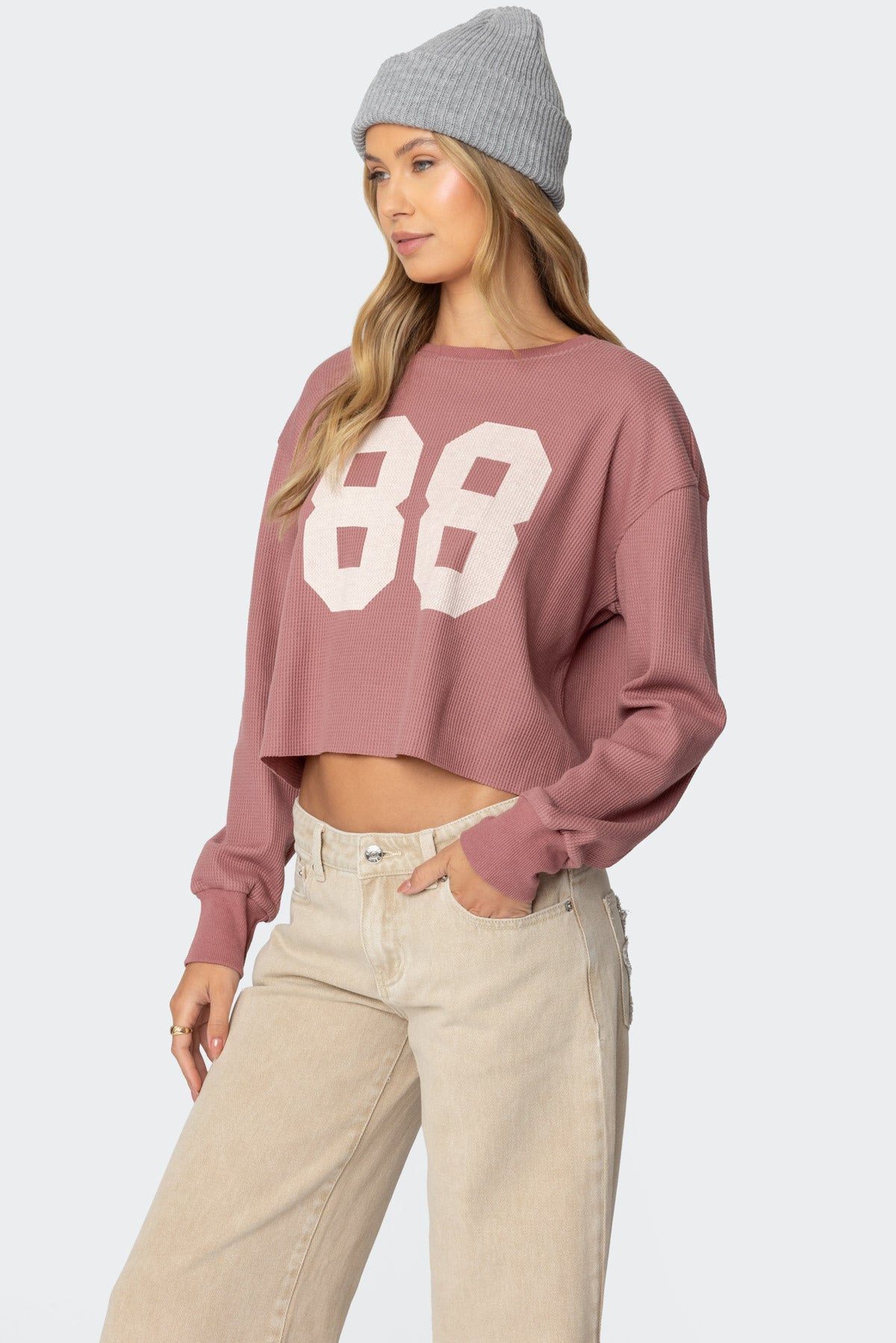 88 Waffle Long Sleeve T Shirt - Image 3