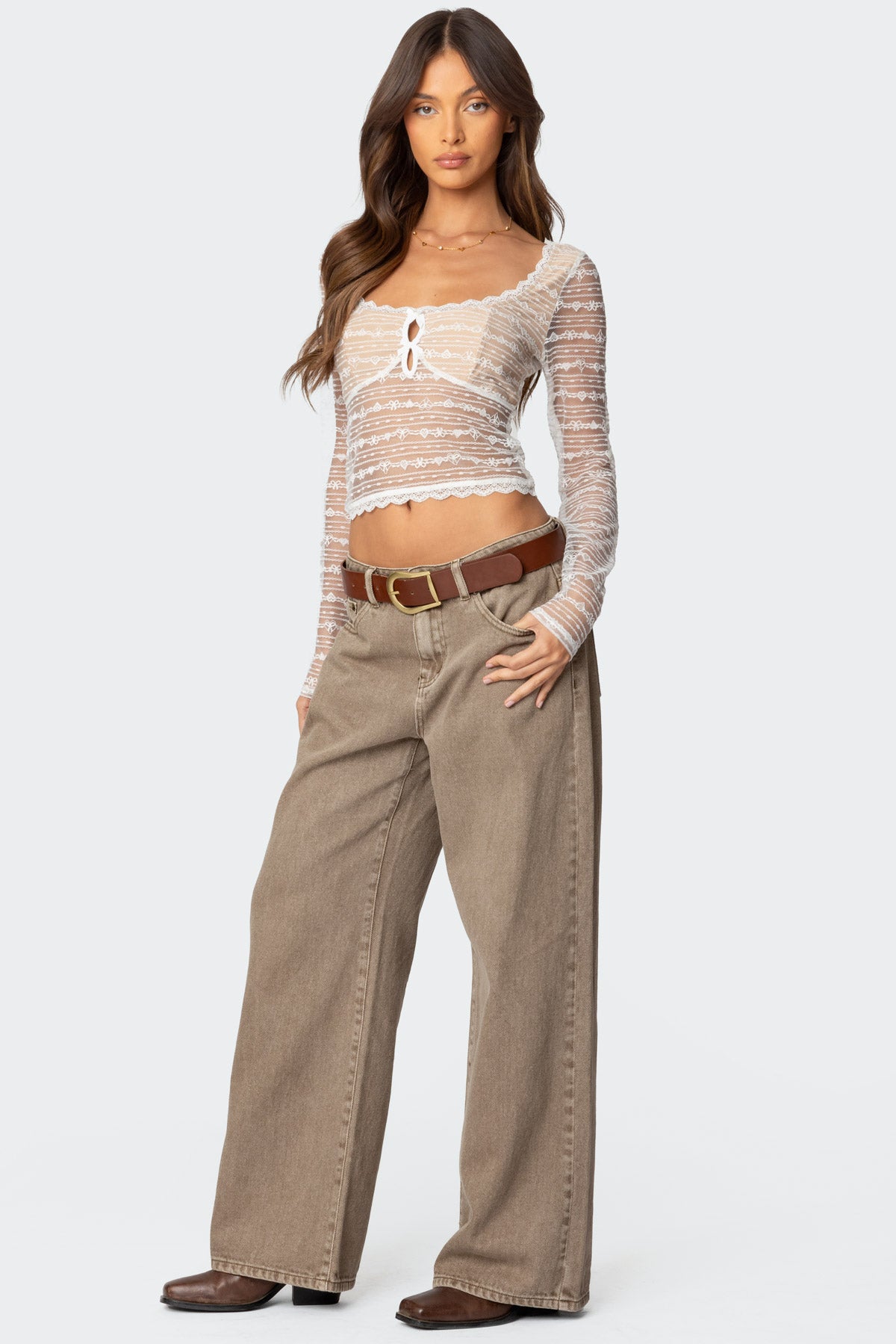 Heart & Bow Sheer Lace Top - Image 4