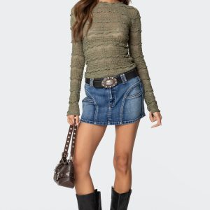 Jive Washed Denim Mini Skirt