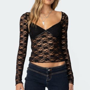Mykonos Sheer Lace Top