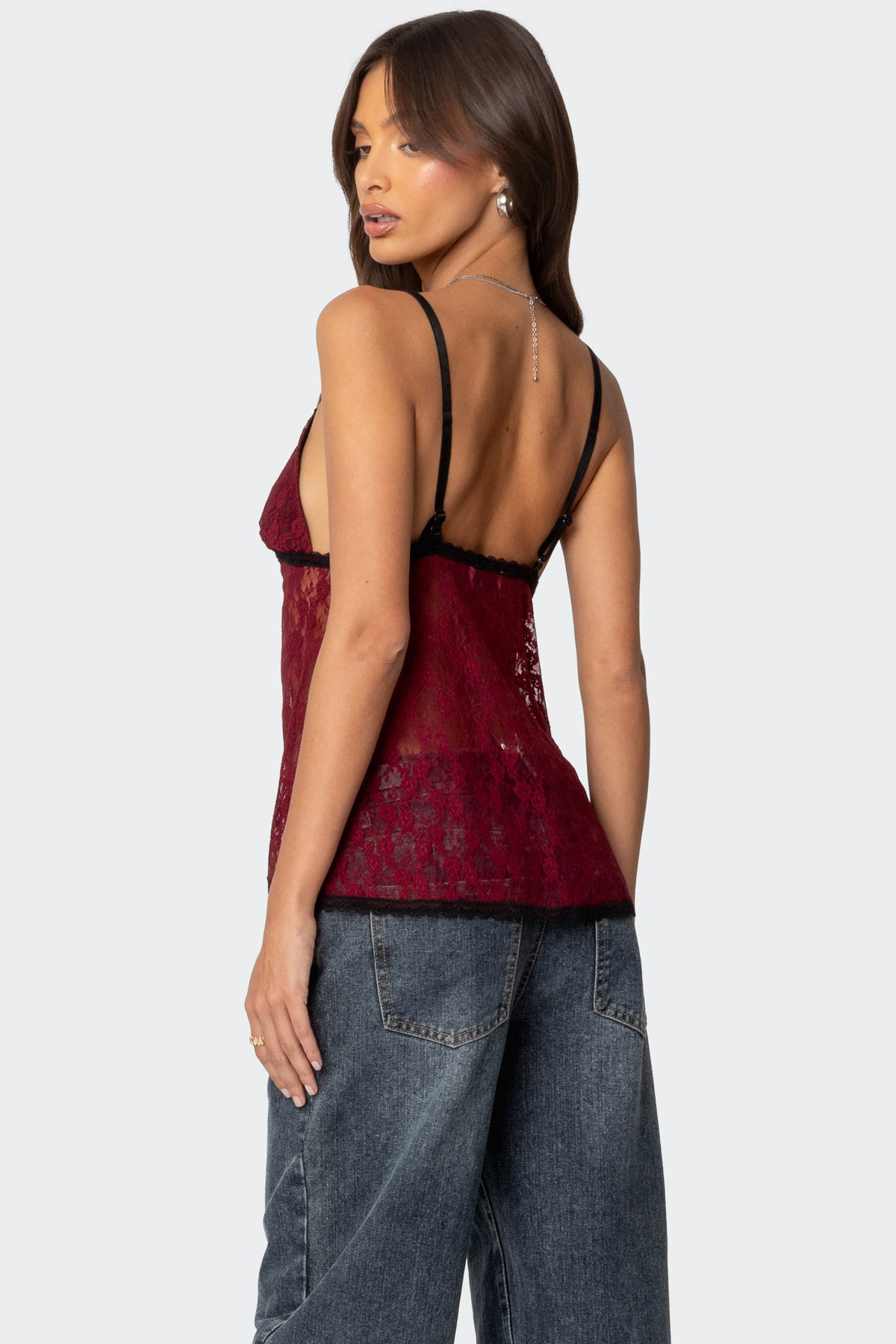 Maude Tie Front Sheer Lace Top - Image 5