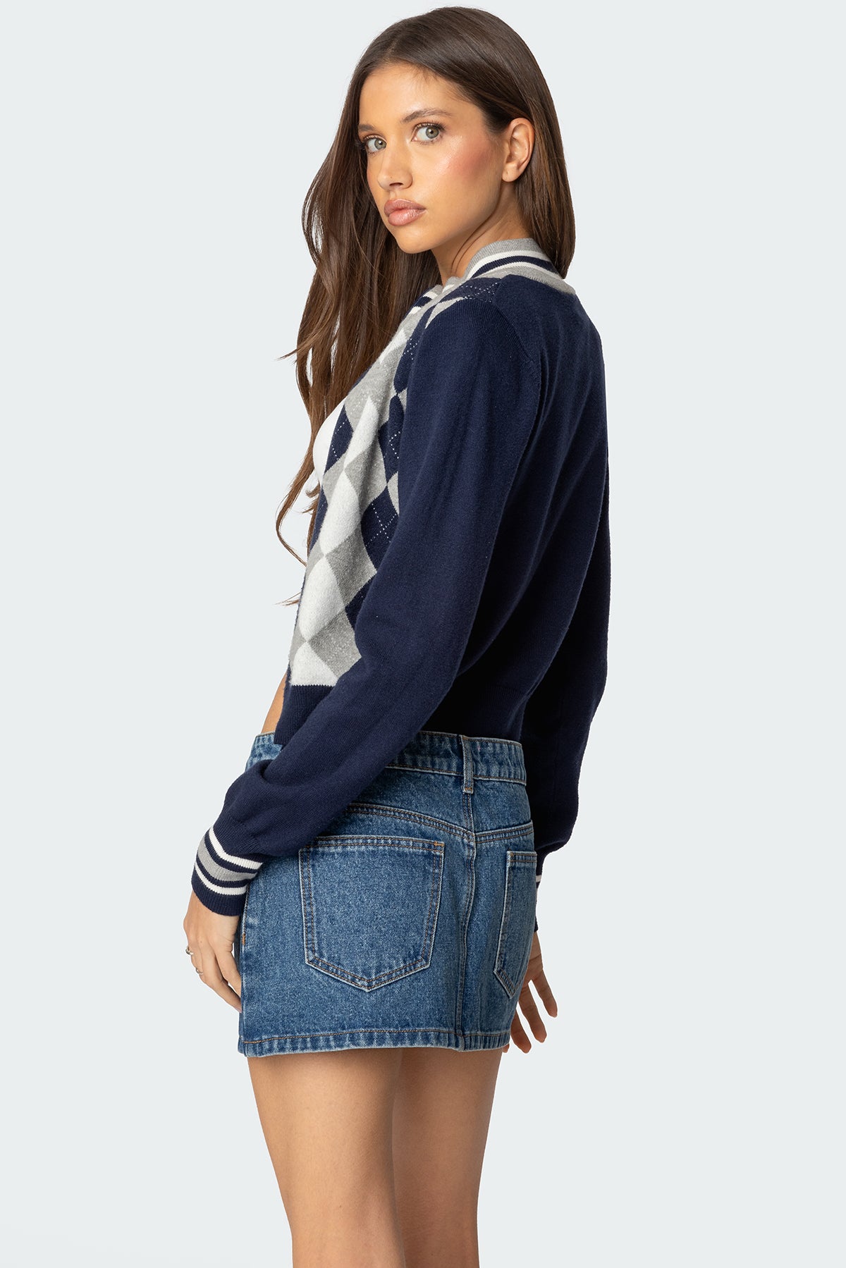 Madisen Argyle Knit Cardigan - Image 4