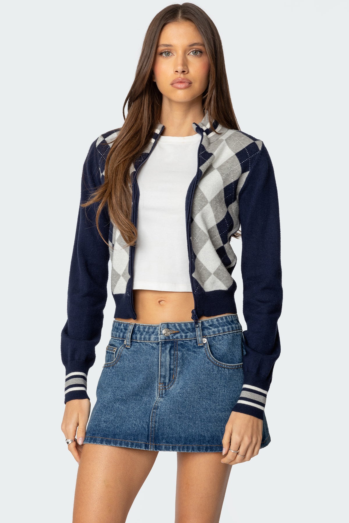 Madisen Argyle Knit Cardigan - Image 2