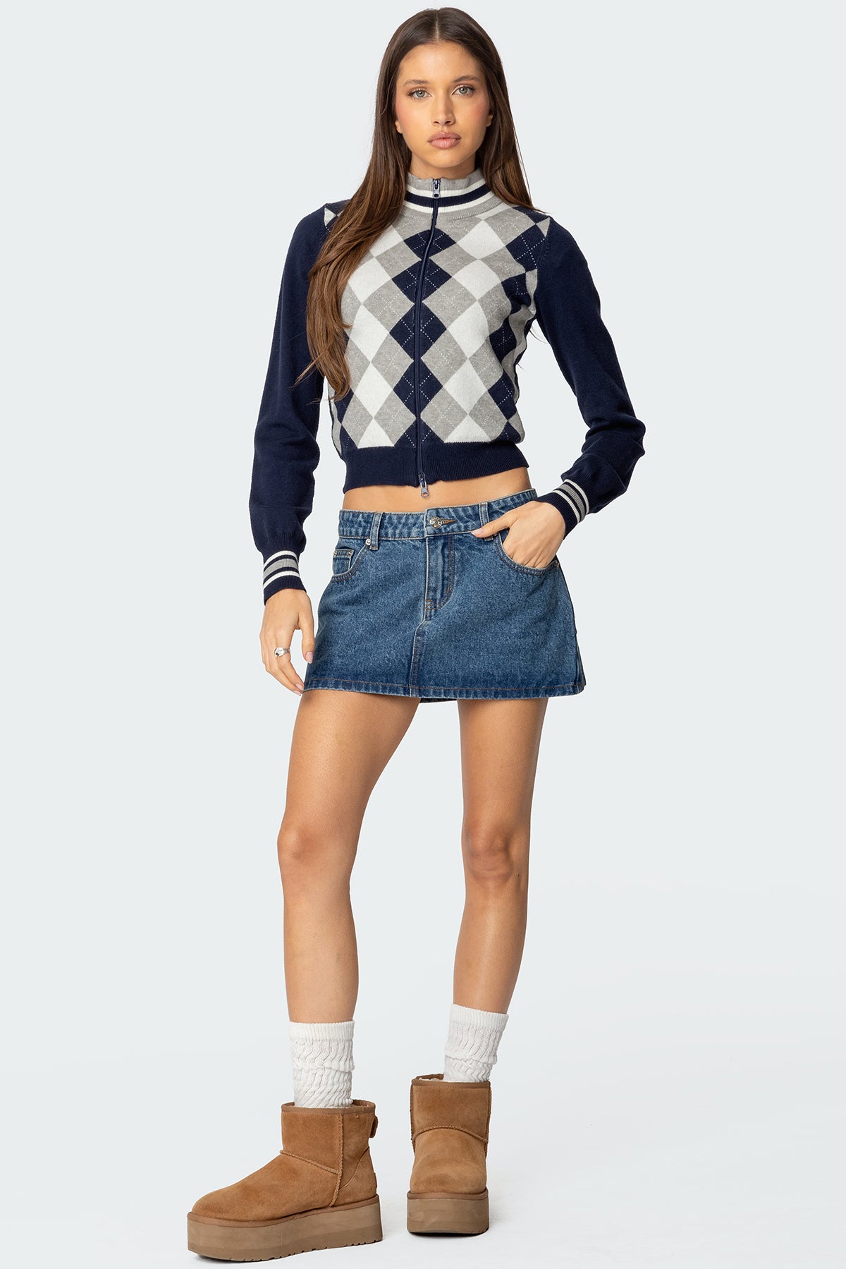 Madisen Argyle Knit Cardigan - Image 5