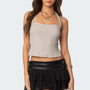 Steel Side Slit Halter Top
