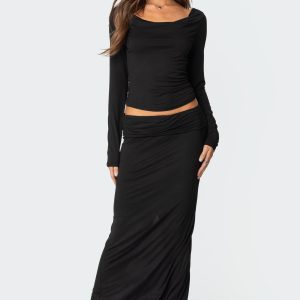 Johanna Fold Over Maxi Skirt