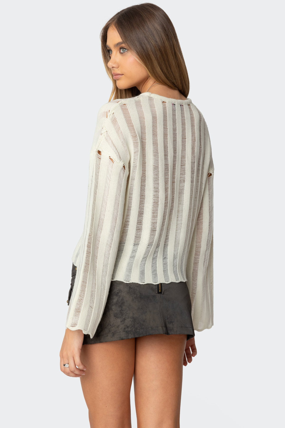 Stripey Shredded Sweater - Image 5