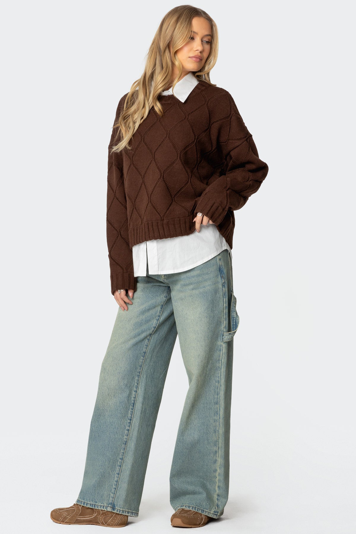 Cass Oversized Textured Knit Sweater - Image 2