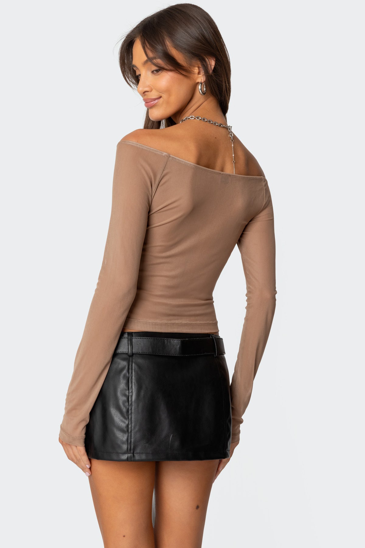 Lilyan Rhinestone Sheer Mesh Top - Image 5