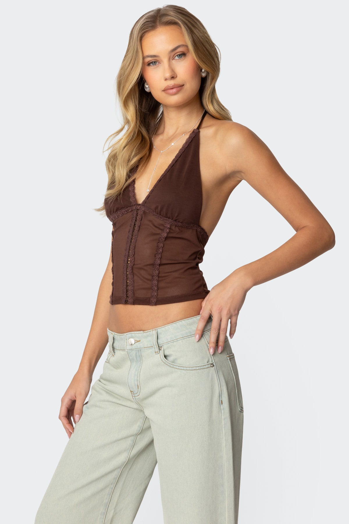 Lucie Lacey Mesh Halter Top - Image 3
