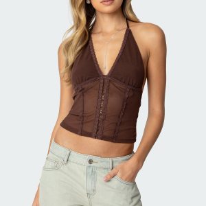 Lucie Lacey Mesh Halter Top