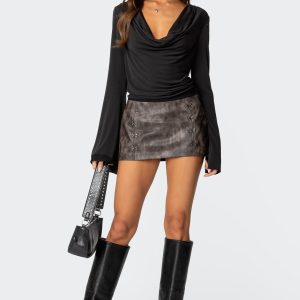 Camille Faux Leather Mini Skort
