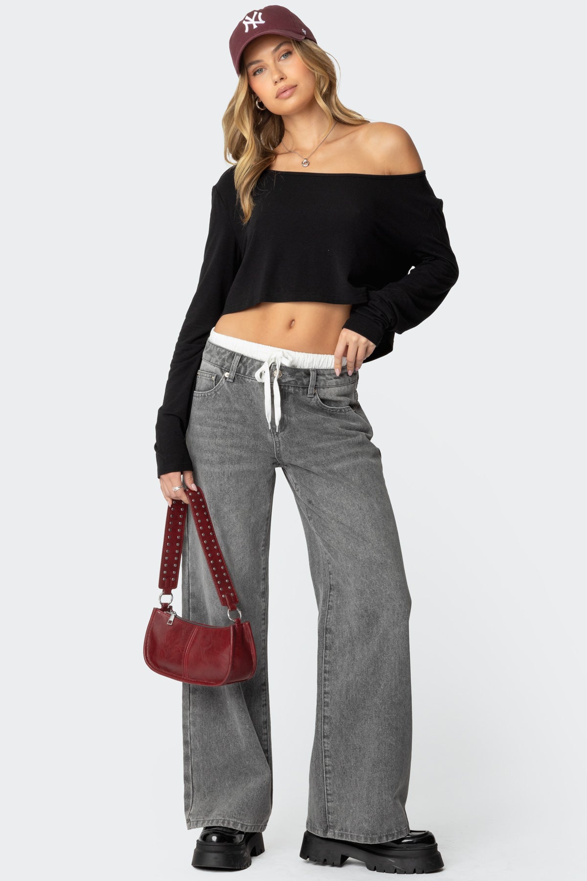 Cropped Off Shoulder Top - Image 2