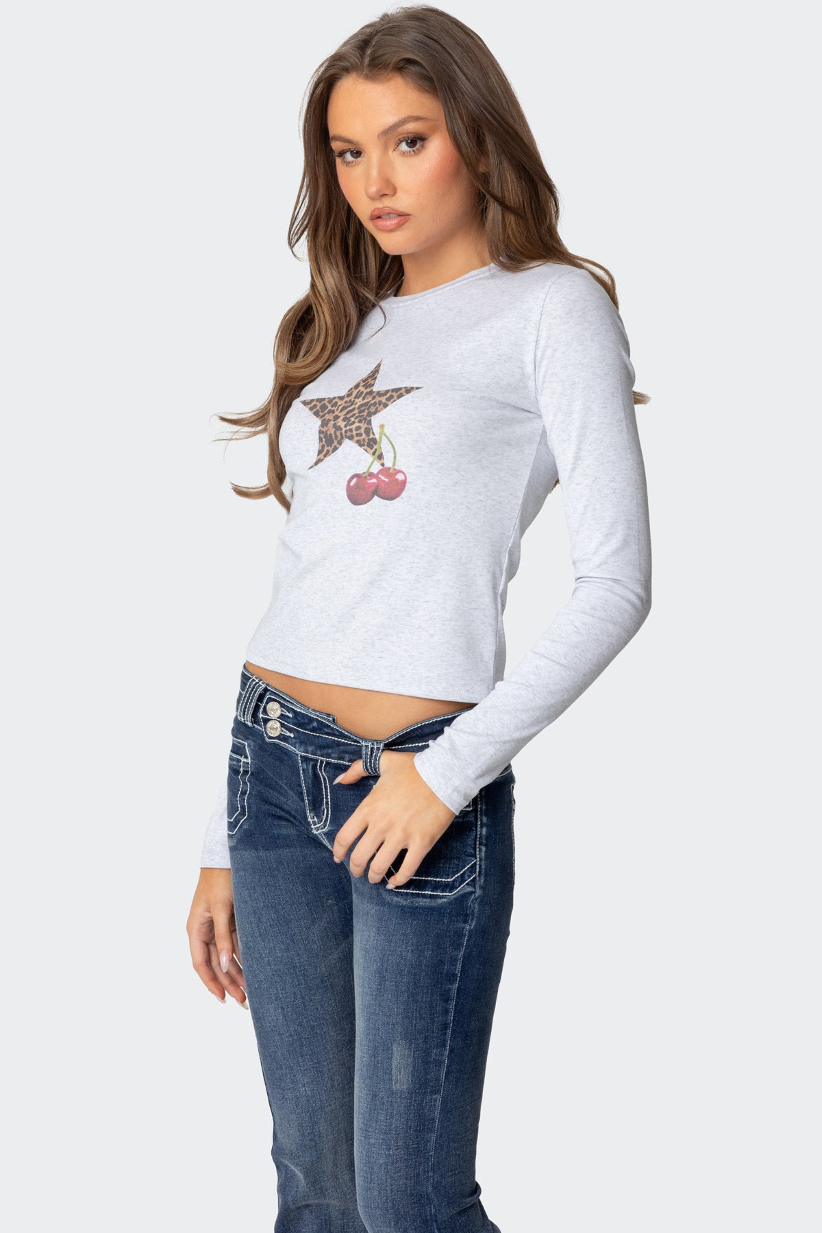 Cherry Leopard Star Long Sleeve T Shirt - Image 4