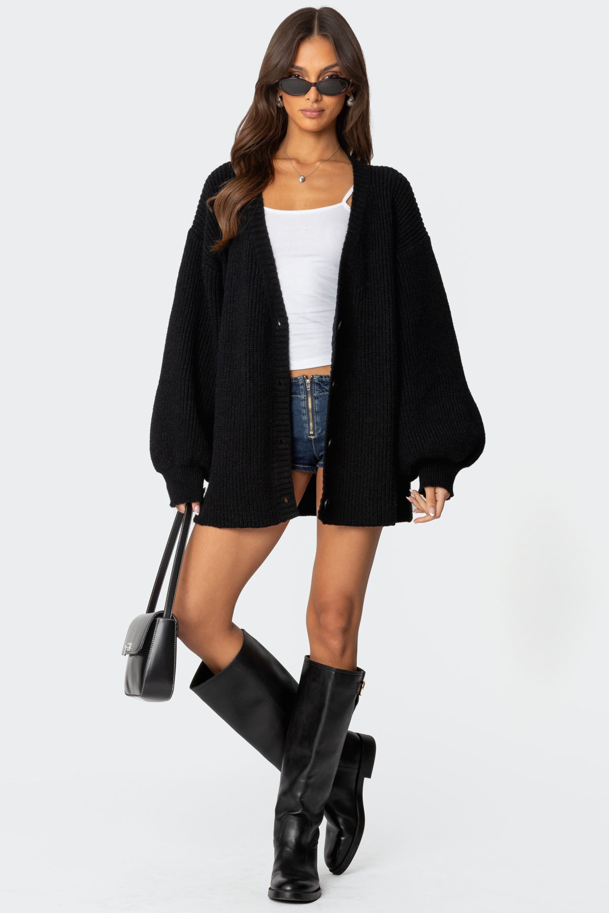 Mathilde Oversized V Neck Cardigan - Image 2