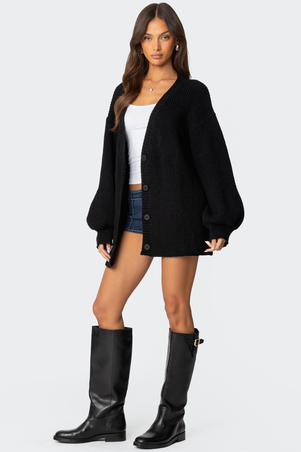 Mathilde Oversized V Neck Cardigan - Image 5