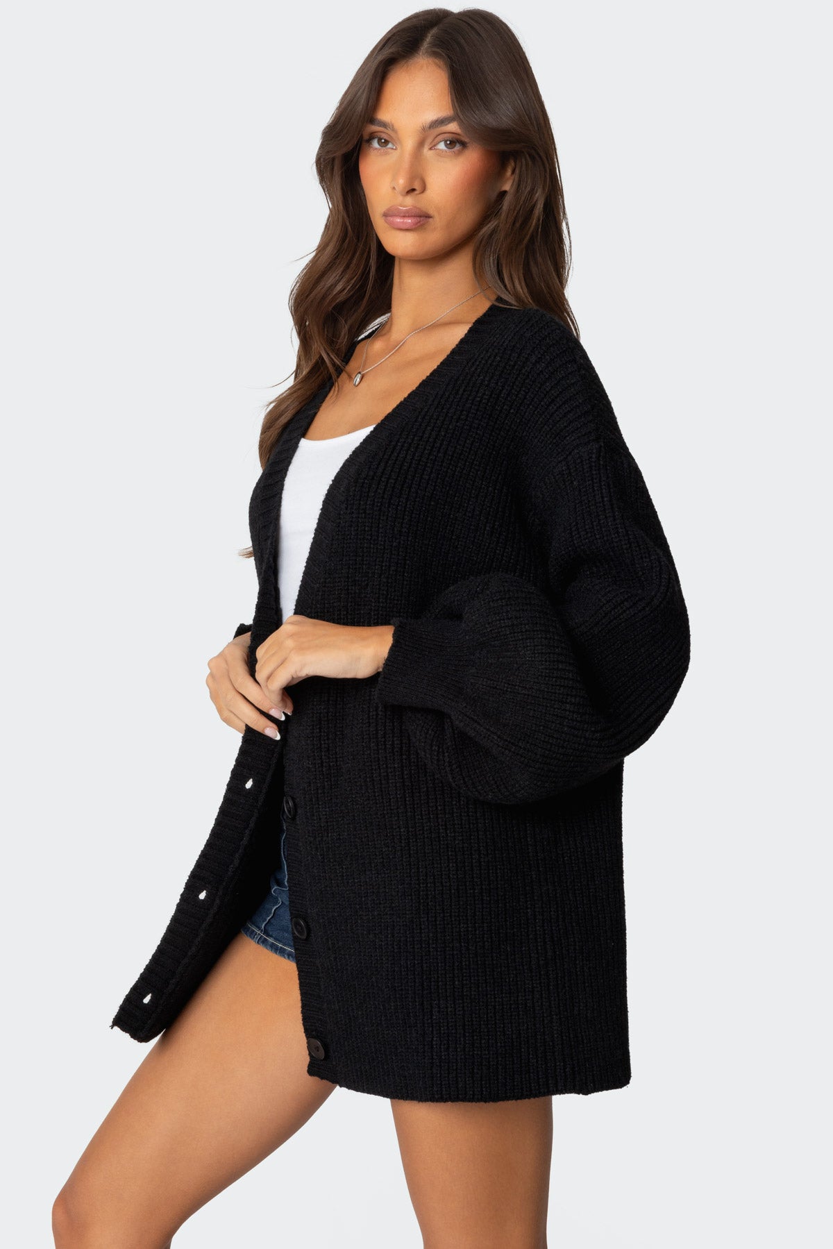Mathilde Oversized V Neck Cardigan - Image 3